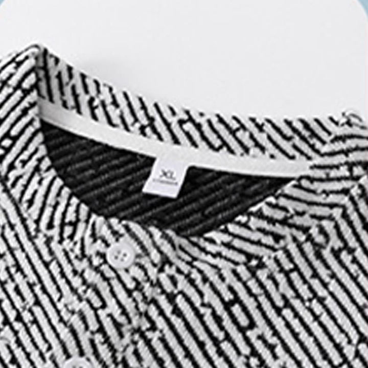 Buddha Stones秋 クルーネック ストライプ ボタン メンズ スウェットシャツ プルオーバー - image 12