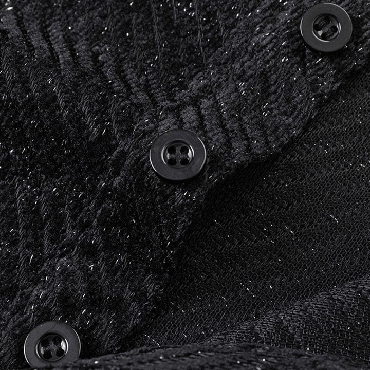 Buddha Stones秋 クルーネック ストライプ ボタン メンズ スウェットシャツ プルオーバー - image 7