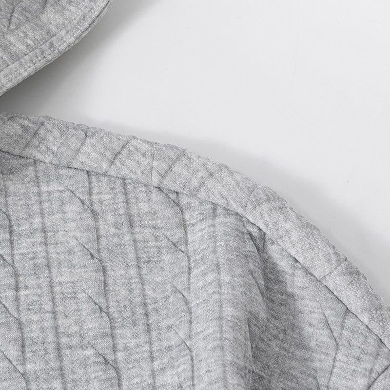 Buddha Stones秋冬 ボタン ツイストデザイン 長袖 メンズ パーカー - image 3