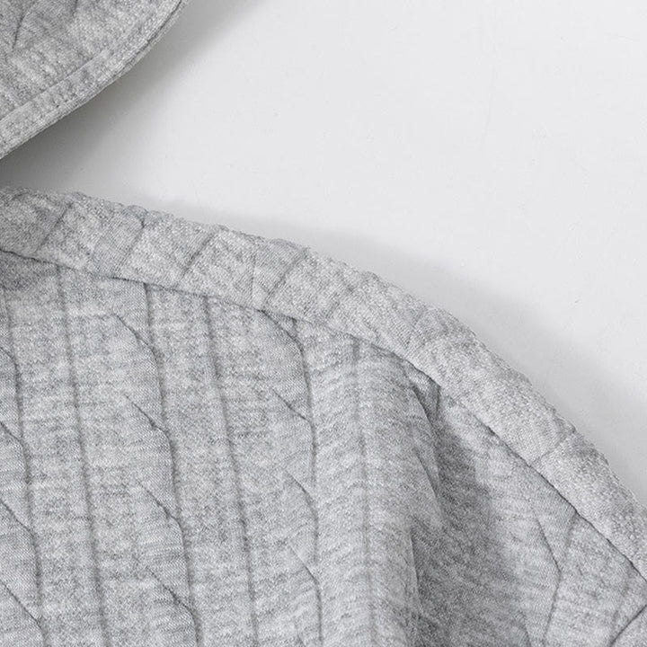 Buddha Stones秋冬 ボタン ツイストデザイン 長袖 メンズ パーカー - image 3