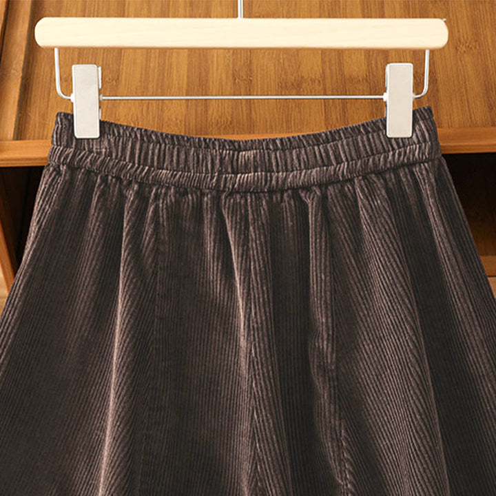 Buddha Stonesプレーン ゴムウエスト レディース クロップド 7-8丈 ワイドレッグ コーデュロイパンツ - image 14