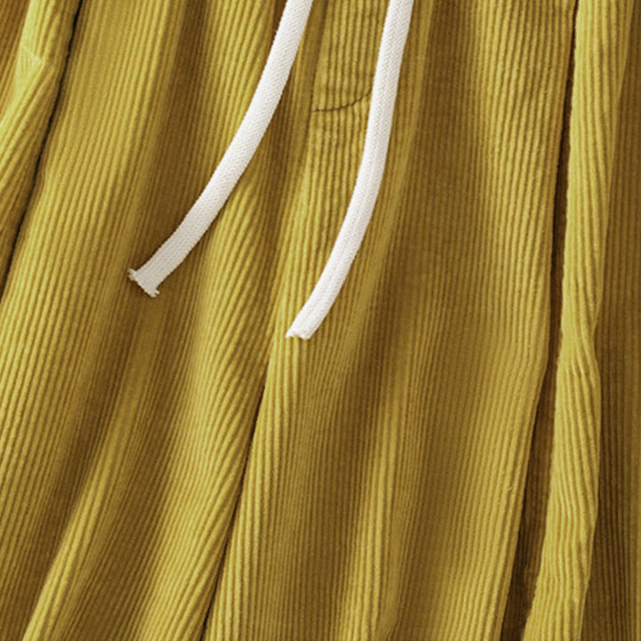 Buddha Stonesプレーン ゴムウエスト レディース クロップド 7-8丈 ワイドレッグ コーデュロイパンツ - image 6