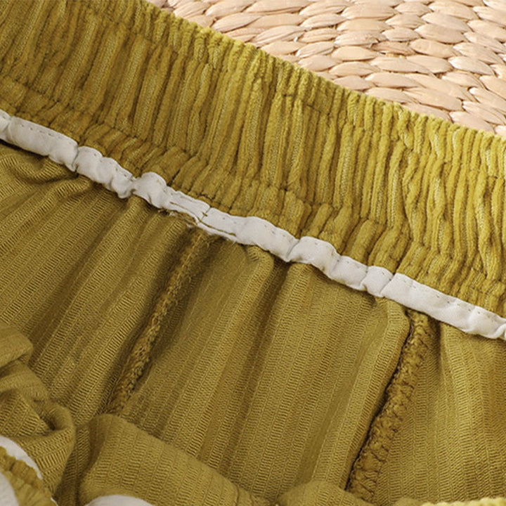 Buddha Stonesプレーン ゴムウエスト レディース クロップド 7-8丈 ワイドレッグ コーデュロイパンツ - image 8