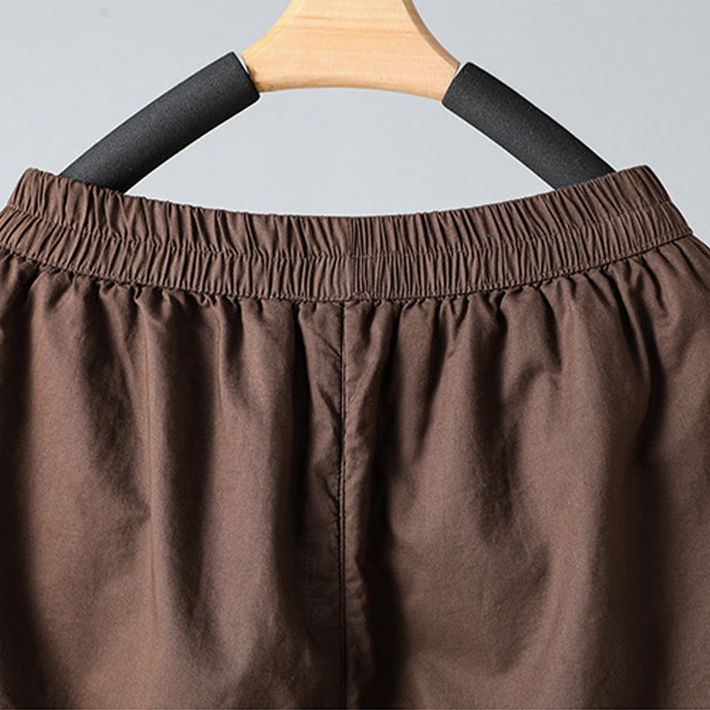 Buddha Stones冬用 伸縮性ウエスト コットン サーマル レディース クロップド丈 7-8丈 ハーレムパンツ ポケット付き - image 4