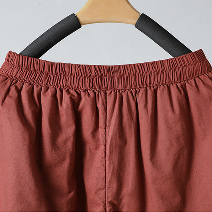 Buddha Stones冬用 伸縮性ウエスト コットン サーマル レディース クロップド丈 7-8丈 ハーレムパンツ ポケット付き - image 11