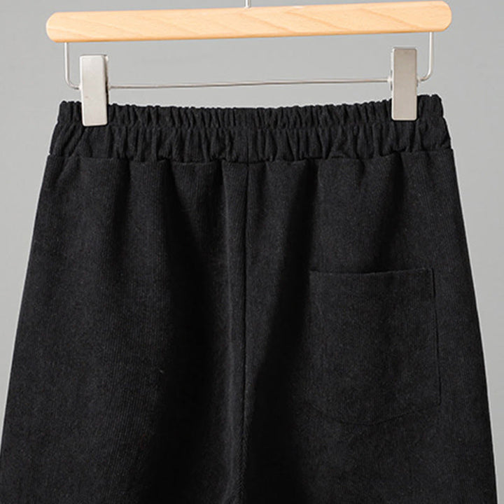 Buddha Stonesプレーン 伸縮性ウエスト パッチワーク チェック柄 レディース アンクル丈 ワイドレッグ コーデュロイパンツ - image 12