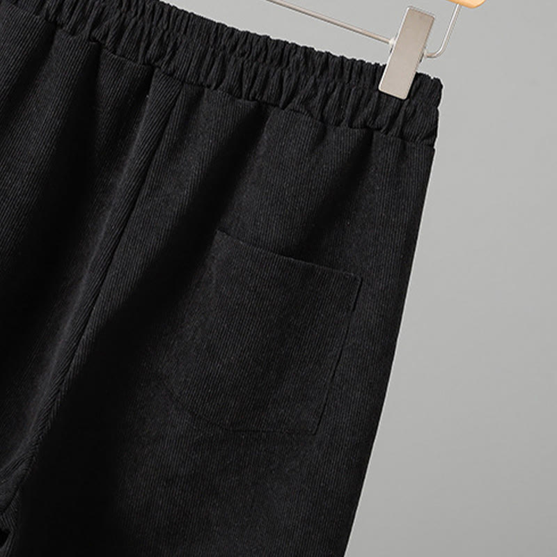 Buddha Stonesプレーン 伸縮性ウエスト パッチワーク チェック柄 レディース アンクル丈 ワイドレッグ コーデュロイパンツ - image 14