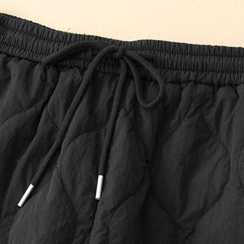 Buddha Stones冬用 カーブライン 伸縮性ウエスト ドローストリング コットン サーマル レディース パンツ ポケット付き - image 12