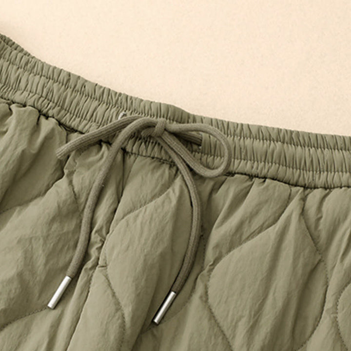 Buddha Stones冬用 カーブライン 伸縮性ウエスト ドローストリング コットン サーマル レディース パンツ ポケット付き - image 3