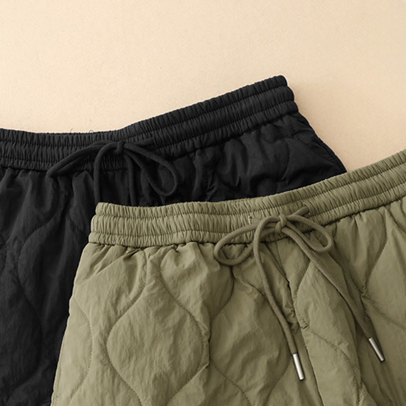 Buddha Stones冬用 カーブライン 伸縮性ウエスト ドローストリング コットン サーマル レディース パンツ ポケット付き - image 19