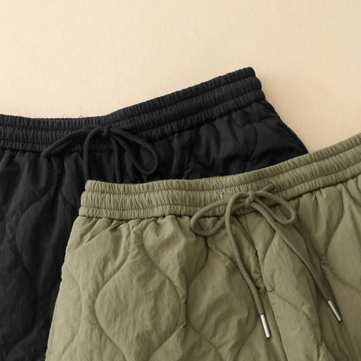 Buddha Stones冬用 カーブライン 伸縮性ウエスト ドローストリング コットン サーマル レディース パンツ ポケット付き - image 19