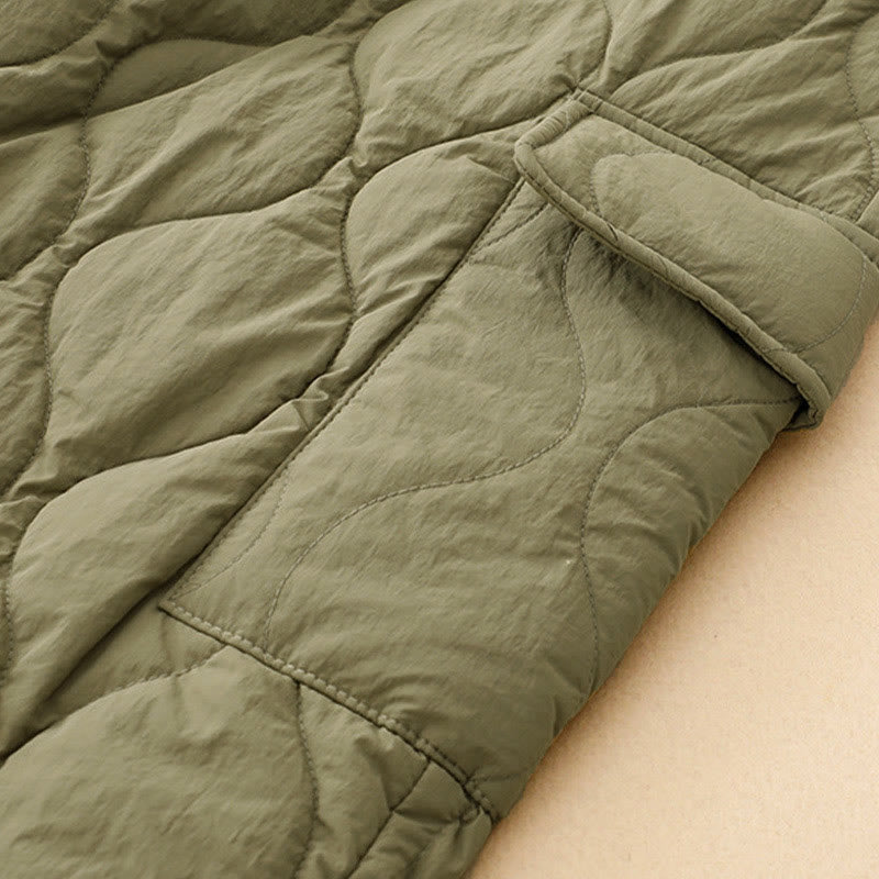 Buddha Stones冬用 カーブライン 伸縮性ウエスト ドローストリング コットン サーマル レディース パンツ ポケット付き - image 6