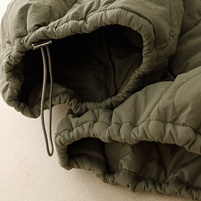 Buddha Stones冬用 カーブライン 伸縮性ウエスト ドローストリング コットン サーマル レディース パンツ ポケット付き - image 10