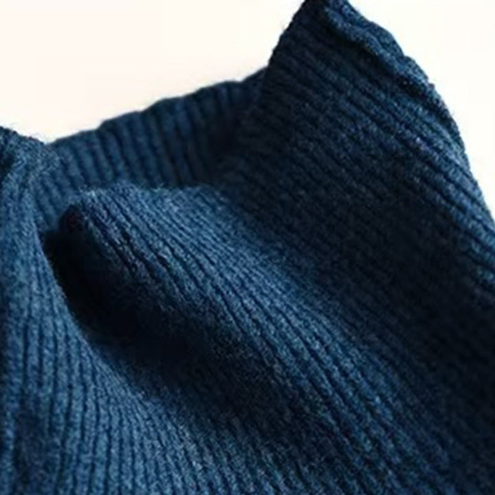 Buddha Stones冬用 無地 モックネック 長袖 レディース ニット コットン セーター - image 5