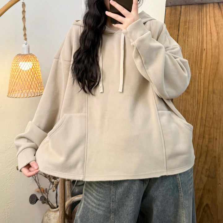 Buddha Stones冬用 無地 裏起毛 コットン 長袖 レディース パーカー ポケット付き - image 16