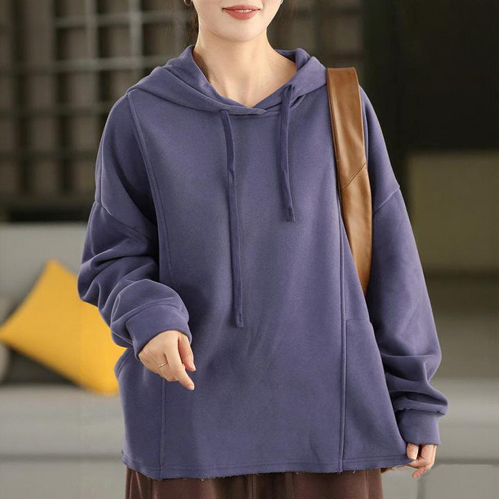 Buddha Stones冬用 無地 裏起毛 コットン 長袖 レディース パーカー ポケット付き - image 7