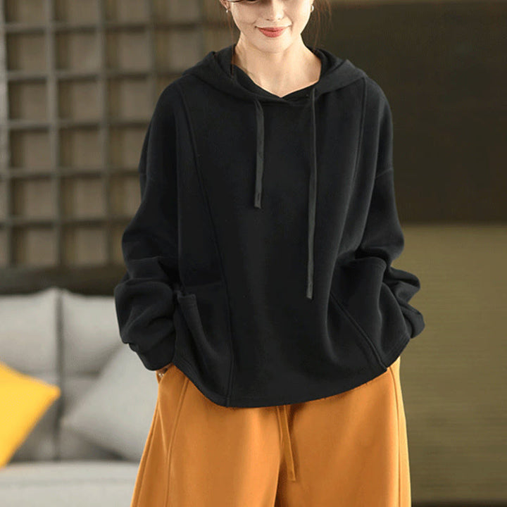 Buddha Stones冬用 無地 裏起毛 コットン 長袖 レディース パーカー ポケット付き - image 18