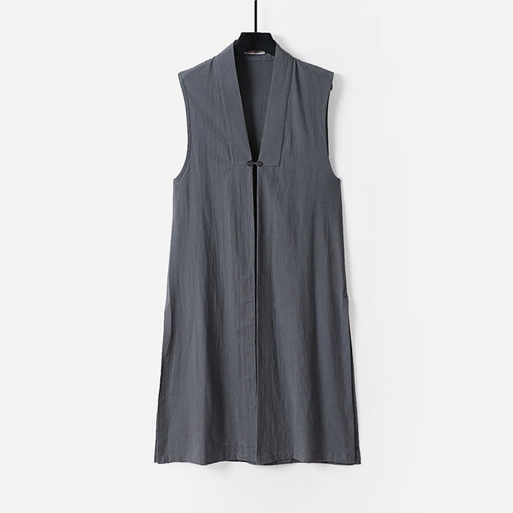 Buddha Stones2個 武当山太極拳儀式用 無地 長袖 メンズ 道教 ロングローブ 着物 ノースリーブ ベストスーツ - image 11