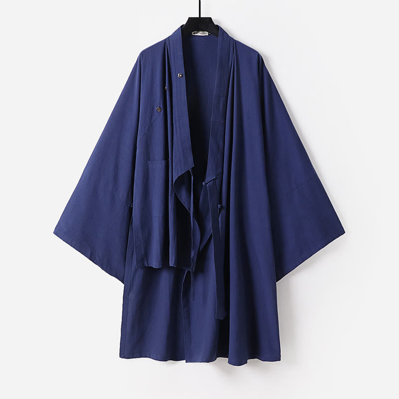 Buddha Stones当山伝統太極拳儀式用 七分袖 男性用道教ロングローブ - スティールブルー - US/UK/AU54、 EU64 (9XL) - image 0