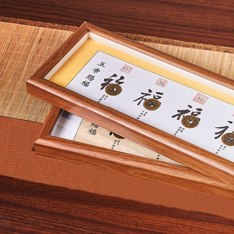 Buddha Stones福の字 五帝コイン 幸運幸運繁栄フレーム オーナメント ホームデコレーション - image 13