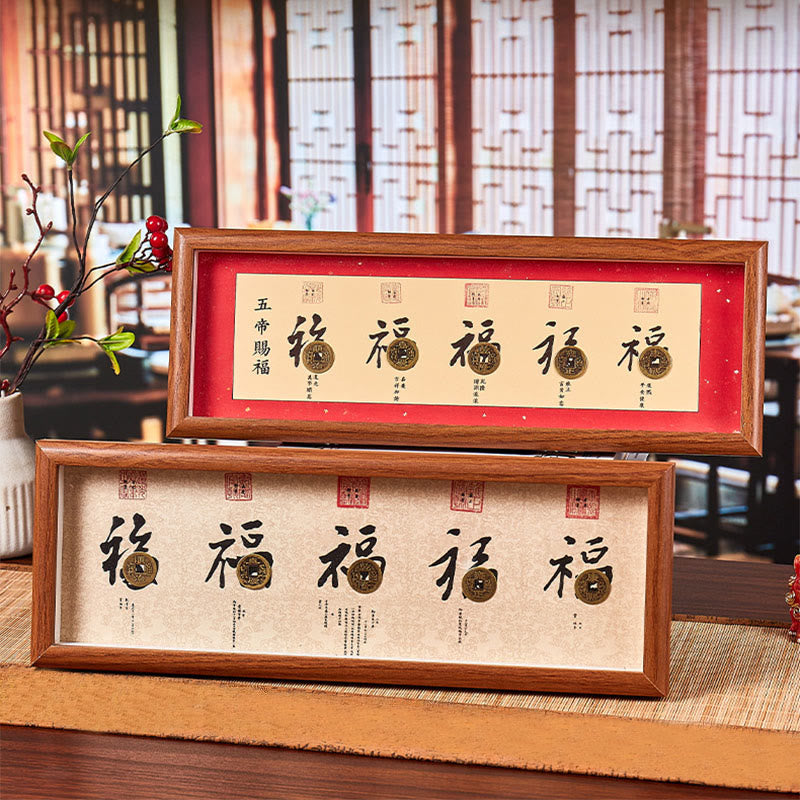 Buddha Stones福の字 五帝コイン 幸運幸運繁栄フレーム オーナメント ホームデコレーション - image 14