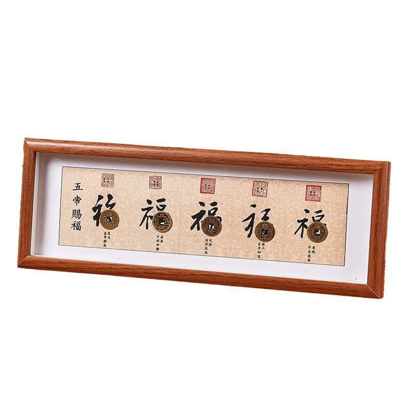 Buddha Stones福の字 五帝コイン 幸運幸運繁栄フレーム オーナメント ホームデコレーション - image 12
