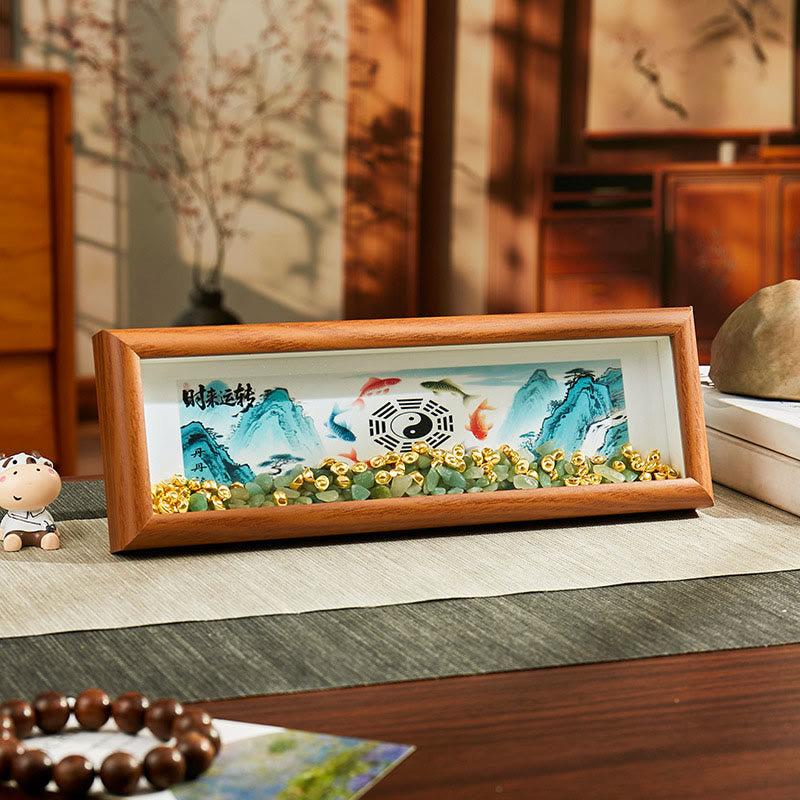 Buddha Stonesグリーンクリスタル 八卦鯉陰陽金インゴット フォトフレーム オーナメント ホームデコレーション - スタイル5 - 中密度繊維板（9×30×4cm） - image 4