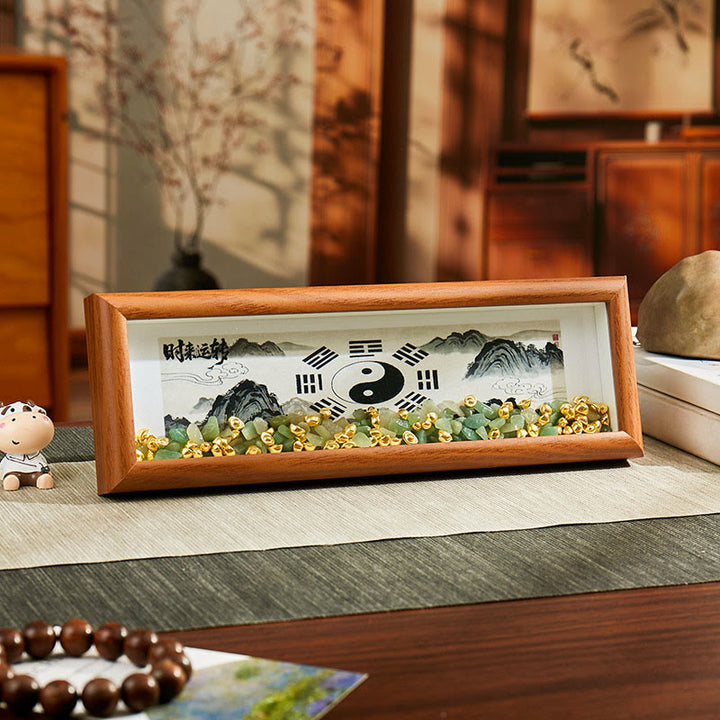 Buddha Stonesグリーンクリスタル 八卦鯉陰陽金インゴット フォトフレーム オーナメント ホームデコレーション - スタイル9 - 中密度繊維板（9×30×4cm） - image 11