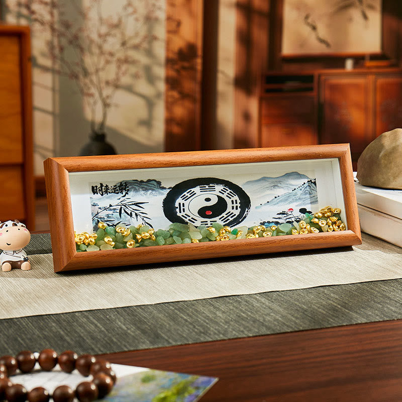 Buddha Stonesグリーンクリスタル 八卦鯉陰陽金インゴット フォトフレーム オーナメント ホームデコレーション - スタイル10 - 中密度繊維板（9×30×4cm） - image 12