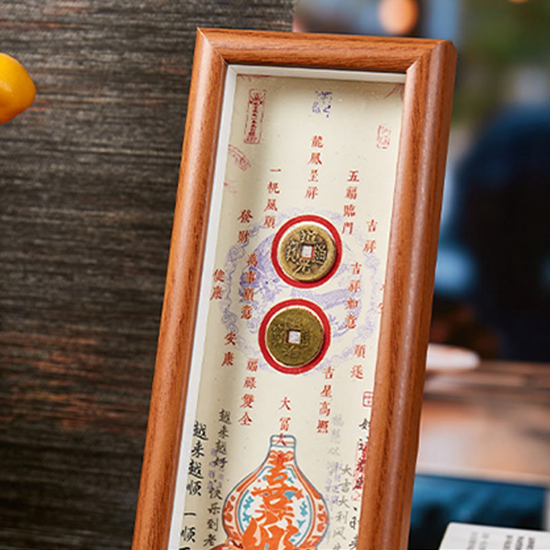 Buddha Stones福の字 ひょうたん 銅貨 フォトフレーム オーナメント ホームデコレーション - image 1