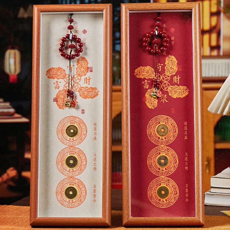 Buddha Stones銅貨 辰砂幸運繁栄を引き寄せる良縁祈願フォトフレーム オーナメント ホームデコレーション - image 4