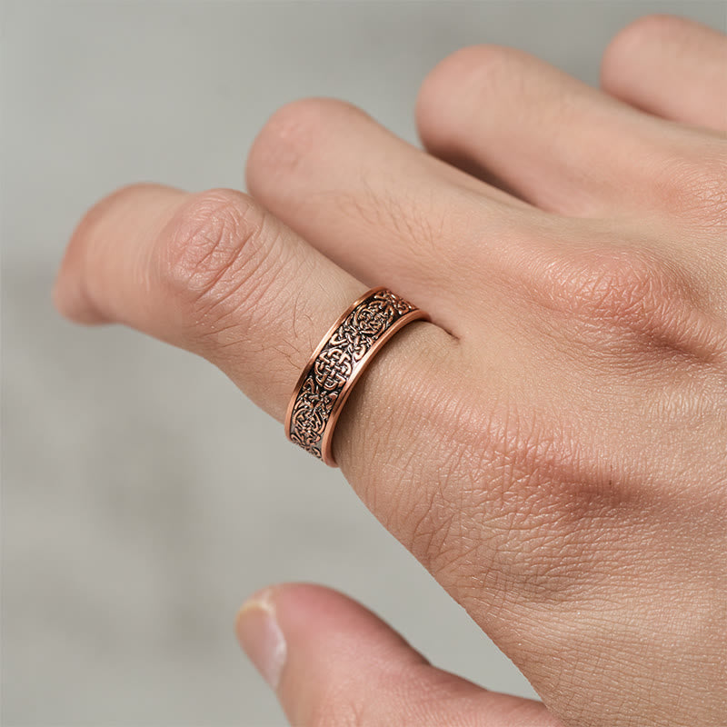 Buddha Stones銅製抽象線模様オープン幸運カフブレスレットバングルリング - image 10