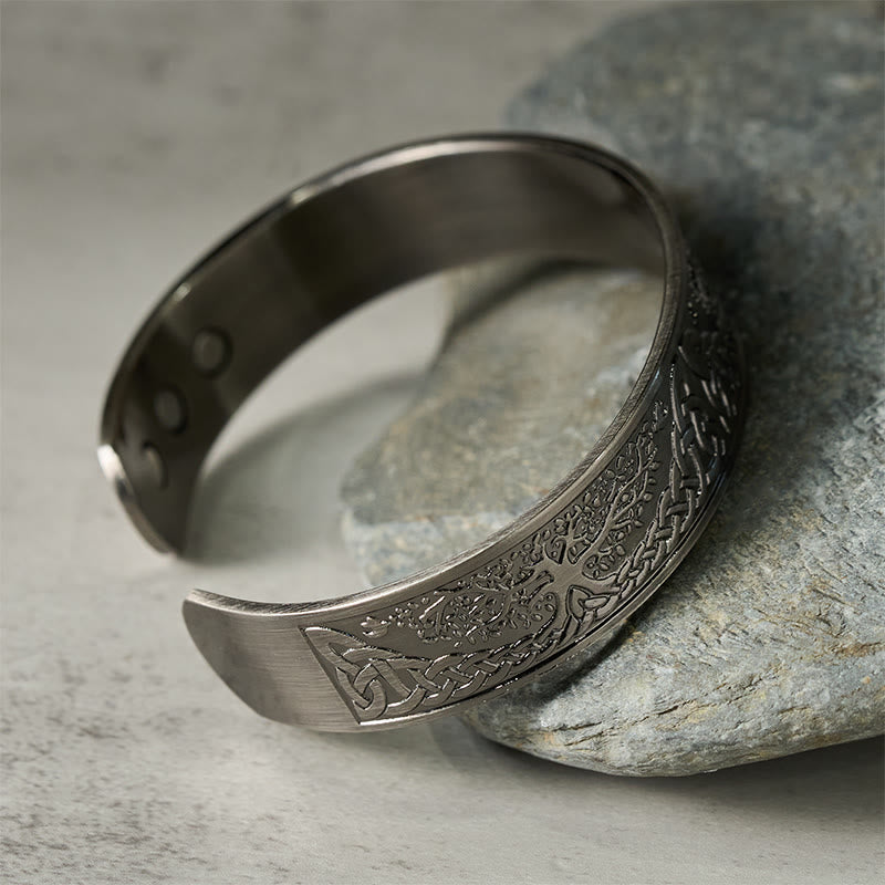 Buddha Stones生命の樹 銅製 オープンバランス 幸運カフブレスレット バングル - image 2