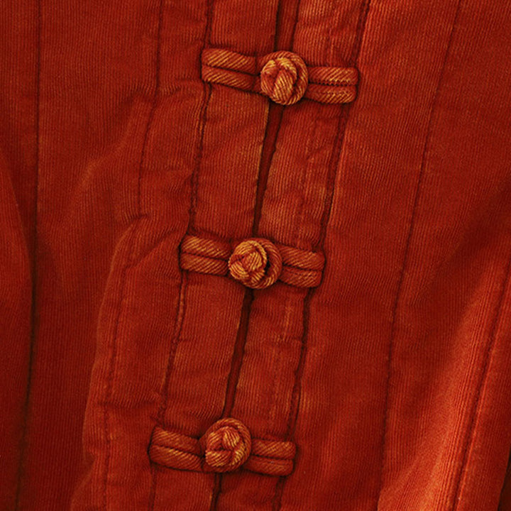 Buddha Stones冬用 フロッグボタン ポリエステル 長袖 コーデュロイ レディース ジャケット  - image 5