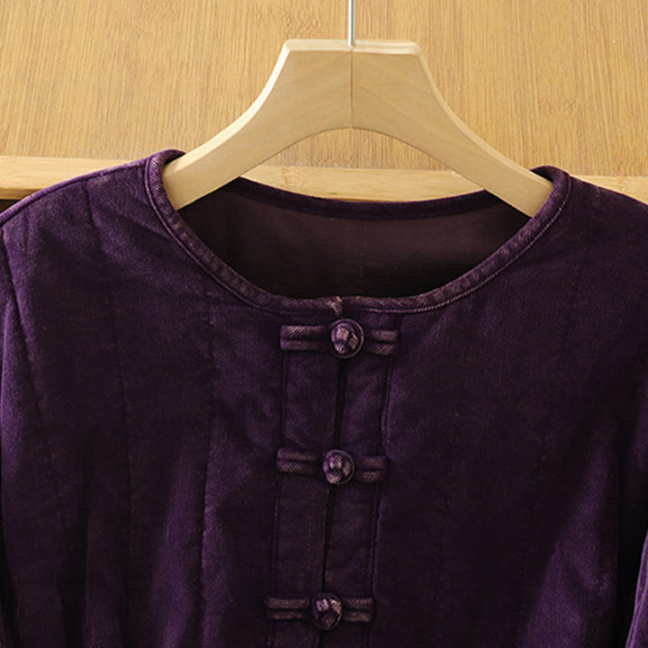 Buddha Stones冬用 フロッグボタン ポリエステル 長袖 コーデュロイ レディース ジャケット  - image 11