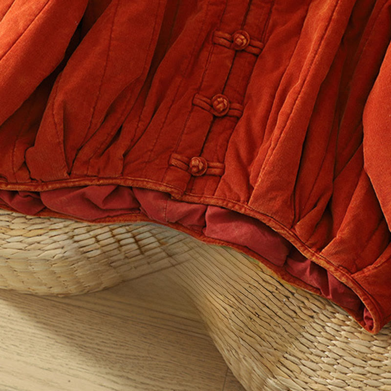 Buddha Stones冬用 フロッグボタン ポリエステル 長袖 コーデュロイ レディース ジャケット  - image 7