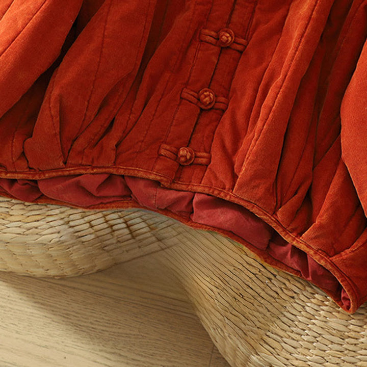 Buddha Stones冬用 フロッグボタン ポリエステル 長袖 コーデュロイ レディース ジャケット  - image 7