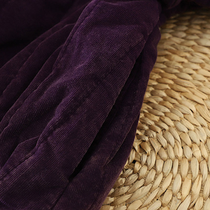 Buddha Stones冬用 フロッグボタン ポリエステル 長袖 コーデュロイ レディース ジャケット  - image 12