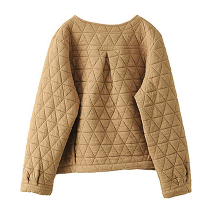 Buddha Stones冬用コットン 長袖 ダイヤモンド柄 レディース サーマルジャケット ポケット付き - image 12