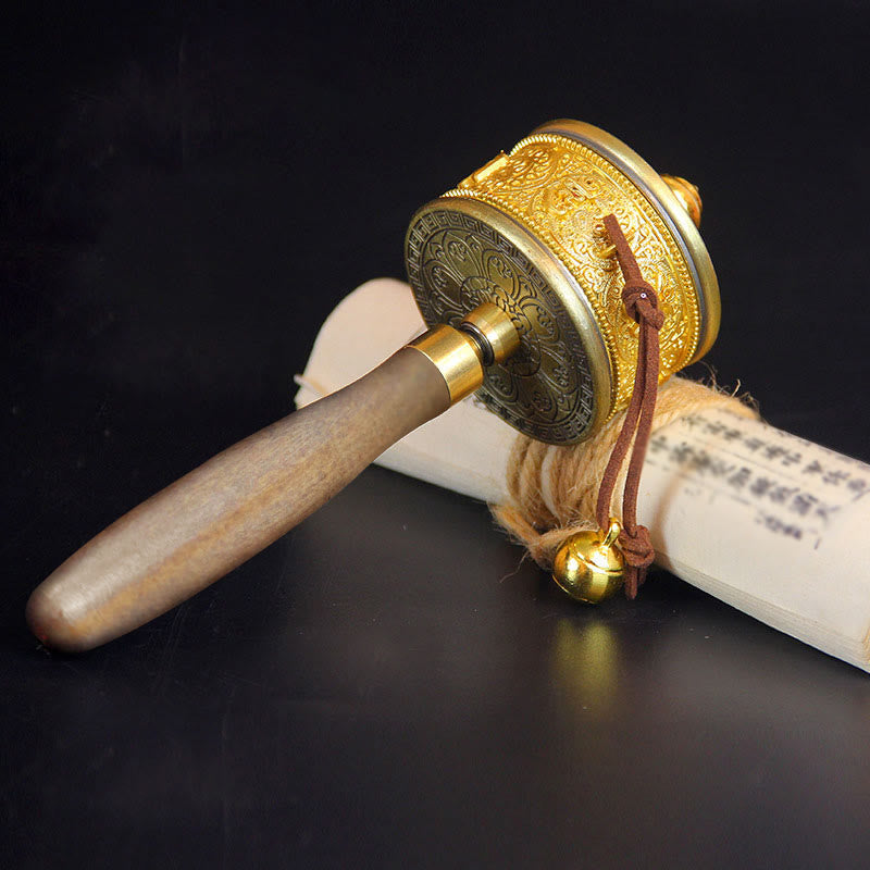 チベットの幸運の祈祷ホイール六つの真実の言葉の装飾 - image 1