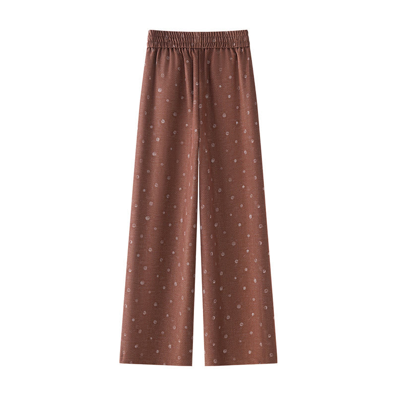 Buddha Stonesカジュアル ホワイト ドット柄 ポリエステル レディース ワイドレッグパンツ ポケット付き - image 6