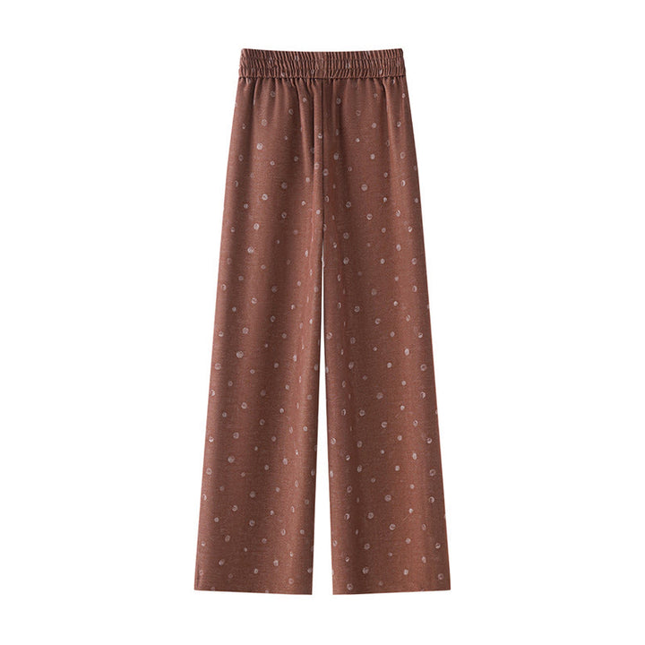 Buddha Stonesカジュアル ホワイト ドット柄 ポリエステル レディース ワイドレッグパンツ ポケット付き - image 6