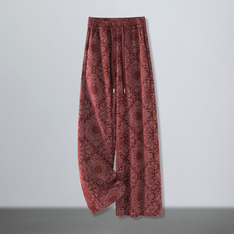 Buddha Stonesカジュアル 花柄 ポリエステル レディース ワイドレッグパンツ ポケット付き - ファイアブリック - US12、 UK/AU16、 EU44 (3XL) - image 5