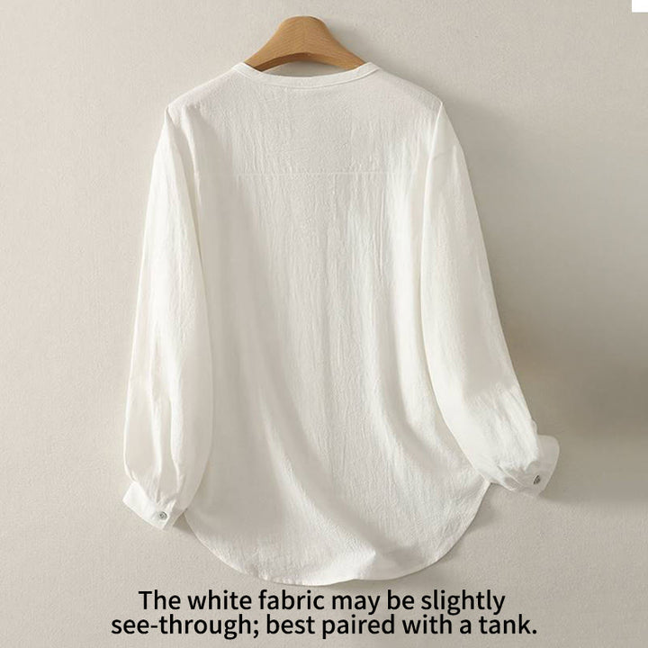 Buddha Stones秋 クルーカラー 長袖 レディース ポリエステル シャツ ポケット付き - image 12