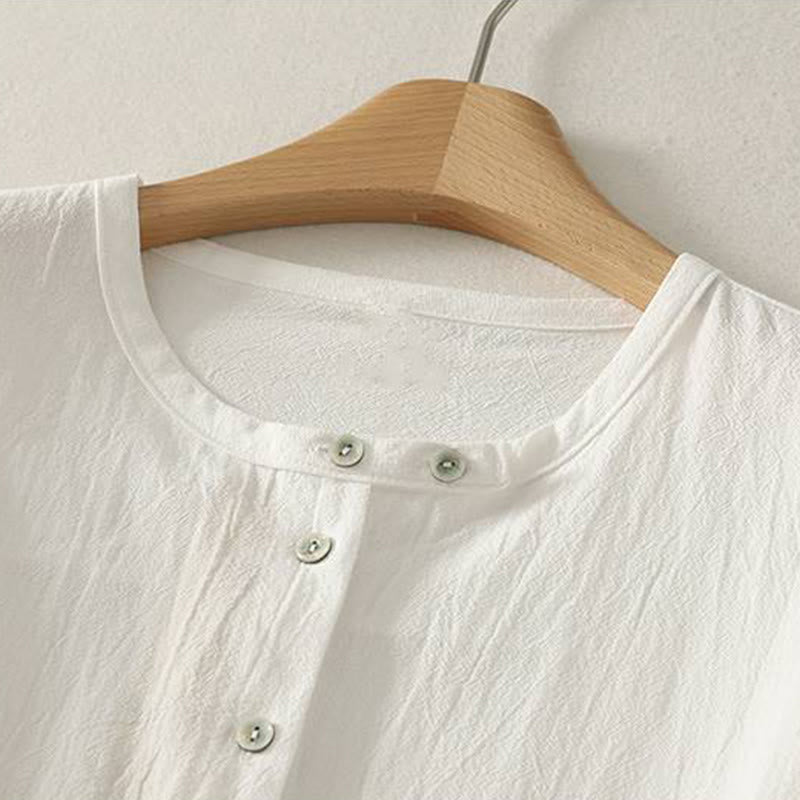 Buddha Stones秋 クルーカラー 長袖 レディース ポリエステル シャツ ポケット付き - image 13