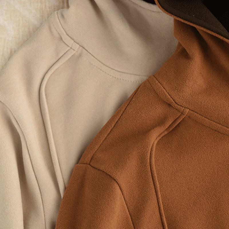 Buddha Stones冬用 無地 コットン 厚手 長袖 レディース パーカー フード付き - image 19