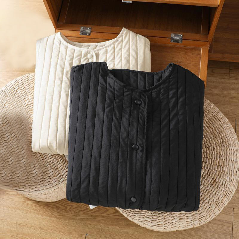 Buddha Stonesレディース 無地 クルーネック ドローストリングデザイン 長袖 コットンジャケット ポケット付き - image 23