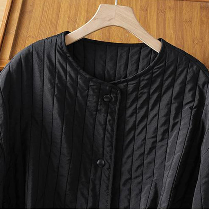 Buddha Stonesレディース 無地 クルーネック ドローストリングデザイン 長袖 コットンジャケット ポケット付き - image 3