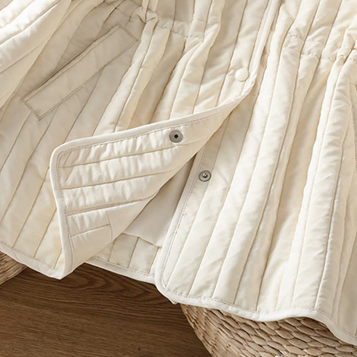 Buddha Stonesレディース 無地 クルーネック ドローストリングデザイン 長袖 コットンジャケット ポケット付き - image 18