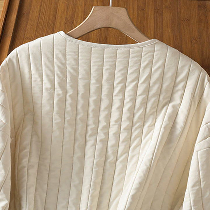 Buddha Stonesレディース 無地 クルーネック ドローストリングデザイン 長袖 コットンジャケット ポケット付き - image 13